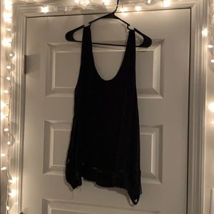 Black Tank with Lace Bottom Accent